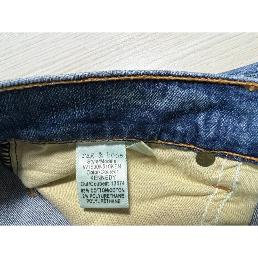 Rag Bone Blue Cotton Stretch The Slim Boyfriend Crop Jeans Sz 25 - Picture 10 of 10